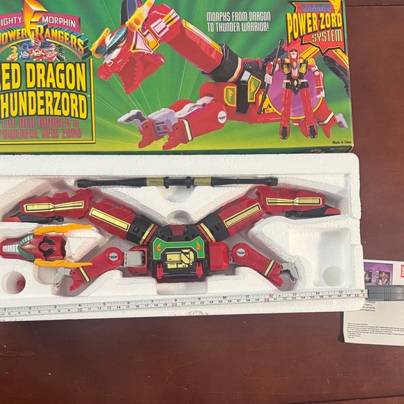 Vintage 1994 Mighty Morphin Power Rangers Red Dragon Thunderzord (orig. pkg). - Picture 16 of 16